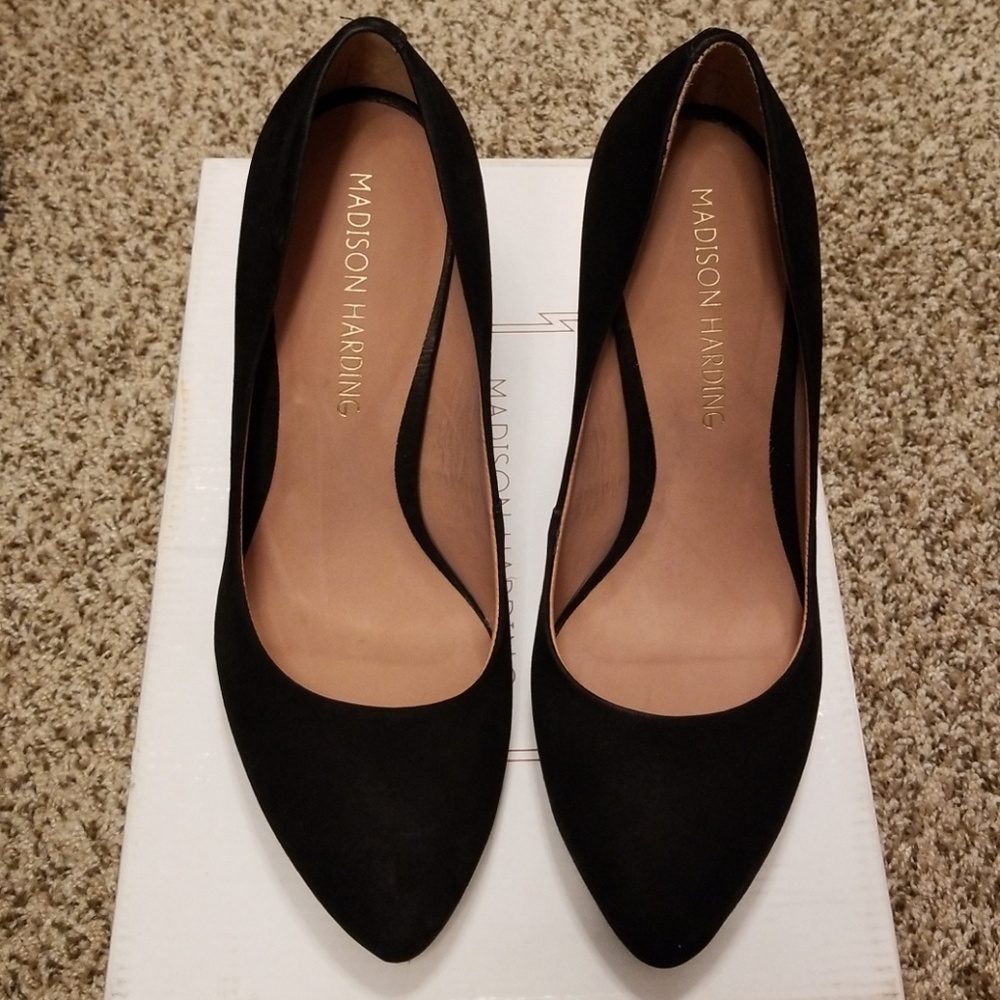 Madison Harding black wedge heel